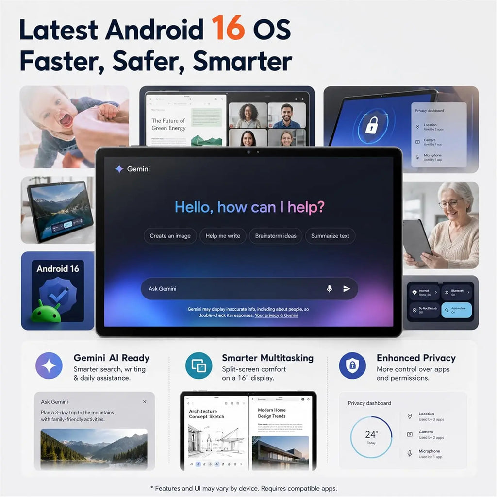 Giant 16 Inch Android 16 Tablet Widevine 16GB+256GB Helio