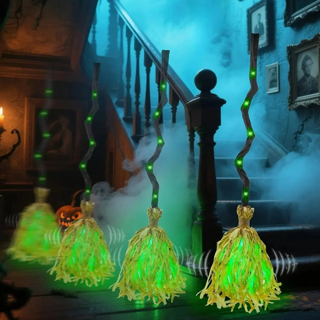 Halloween Witch Broom Light