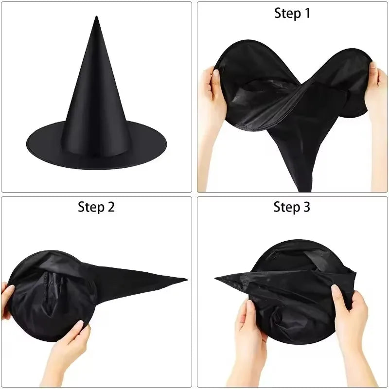 Wizard Hat / Witch Broom Halloween Party Decoration Festival Gathering Supplies Masquerade Prop Cosplay Costume Accessories TMZ