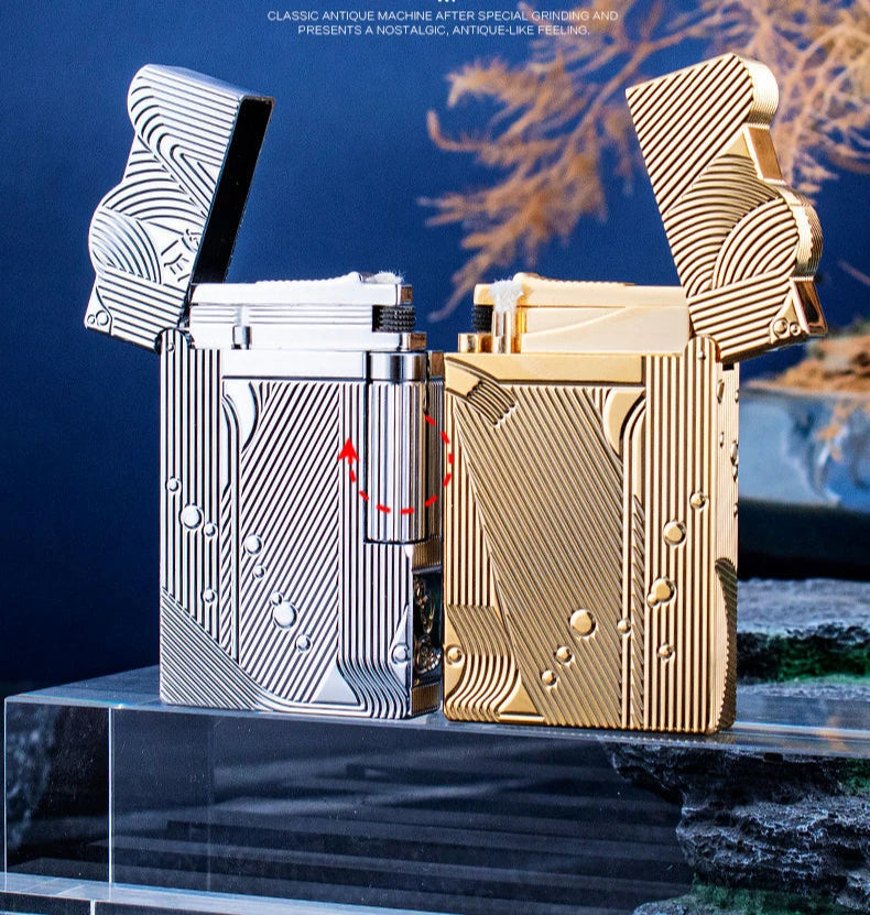 ROWENTA Sanji Same Style Loud Voice Kerosiene Lighter Side Pulley Ignition Fashionable Exquisite Collection Gift Lighters