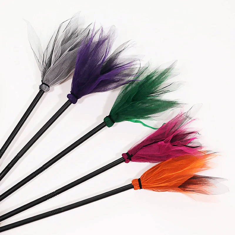 Wizard Hat / Witch Broom Halloween Party Decoration Festival Gathering Supplies Masquerade Prop Cosplay Costume Accessories TMZ
