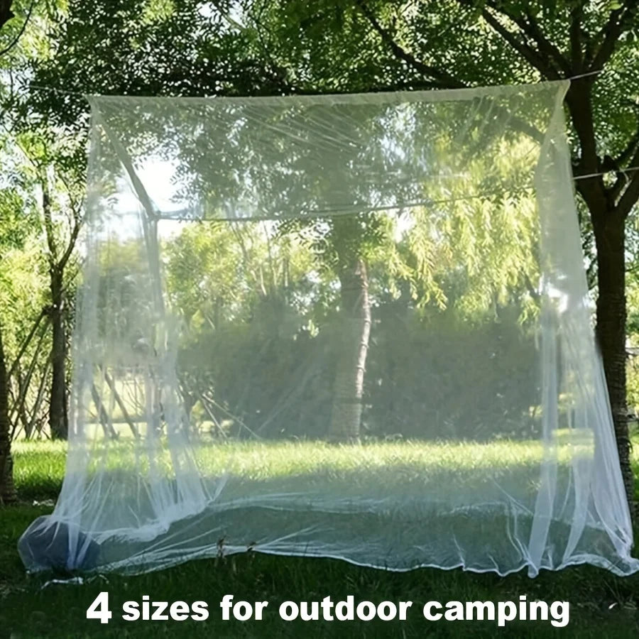 Large White Outdoor Camping Mosquito Net - Insect-Proof, Protective, Breathable, and Portable Bedroom, Hammock, and Tent Use