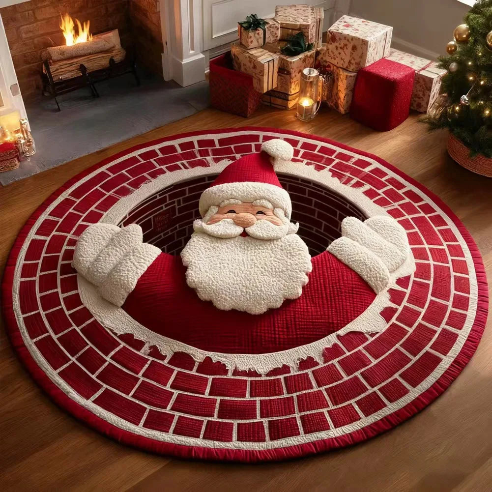 3D Halloween Rug, Skeleton Vortex Quilted Round Rugs