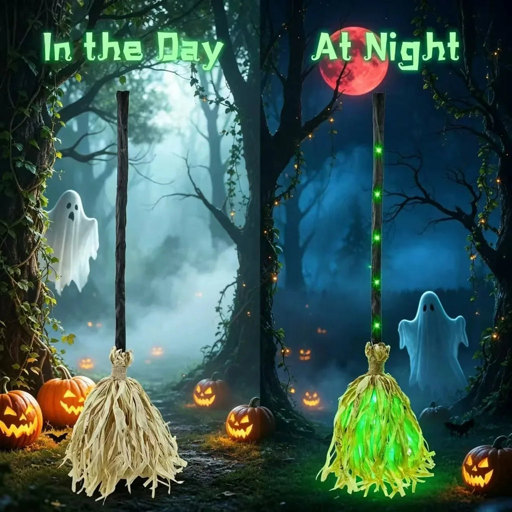Halloween Witch Broom Light