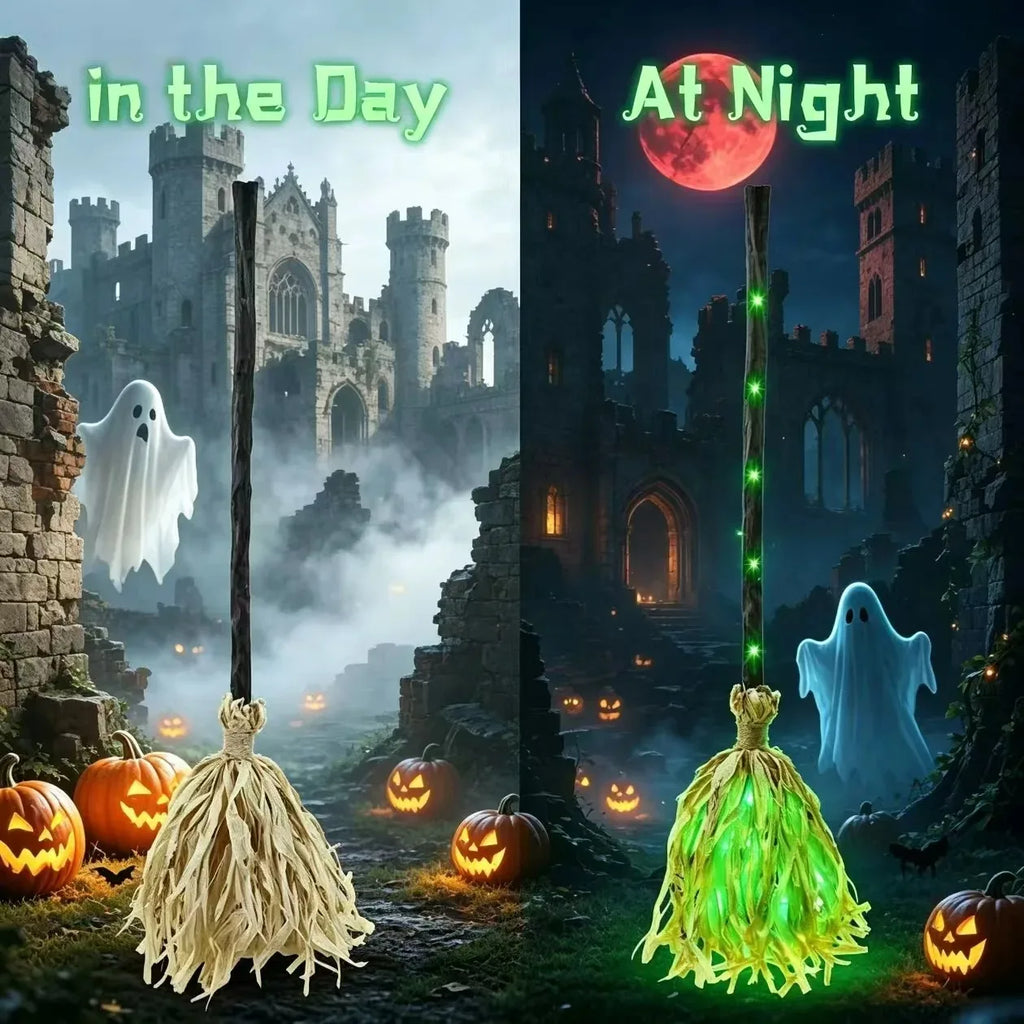 Halloween Witch Broom Light