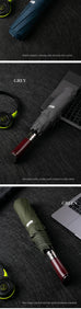 Parachase Automatic Umbrella Men 120cm Large Folding Umbrella Windproof Strong Wooden Handle Big Golf Luxury Umbrella 8K