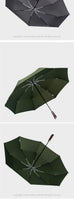 Parachase Automatic Umbrella Men 120cm Large Folding Umbrella Windproof Strong Wooden Handle Big Golf Luxury Umbrella 8K