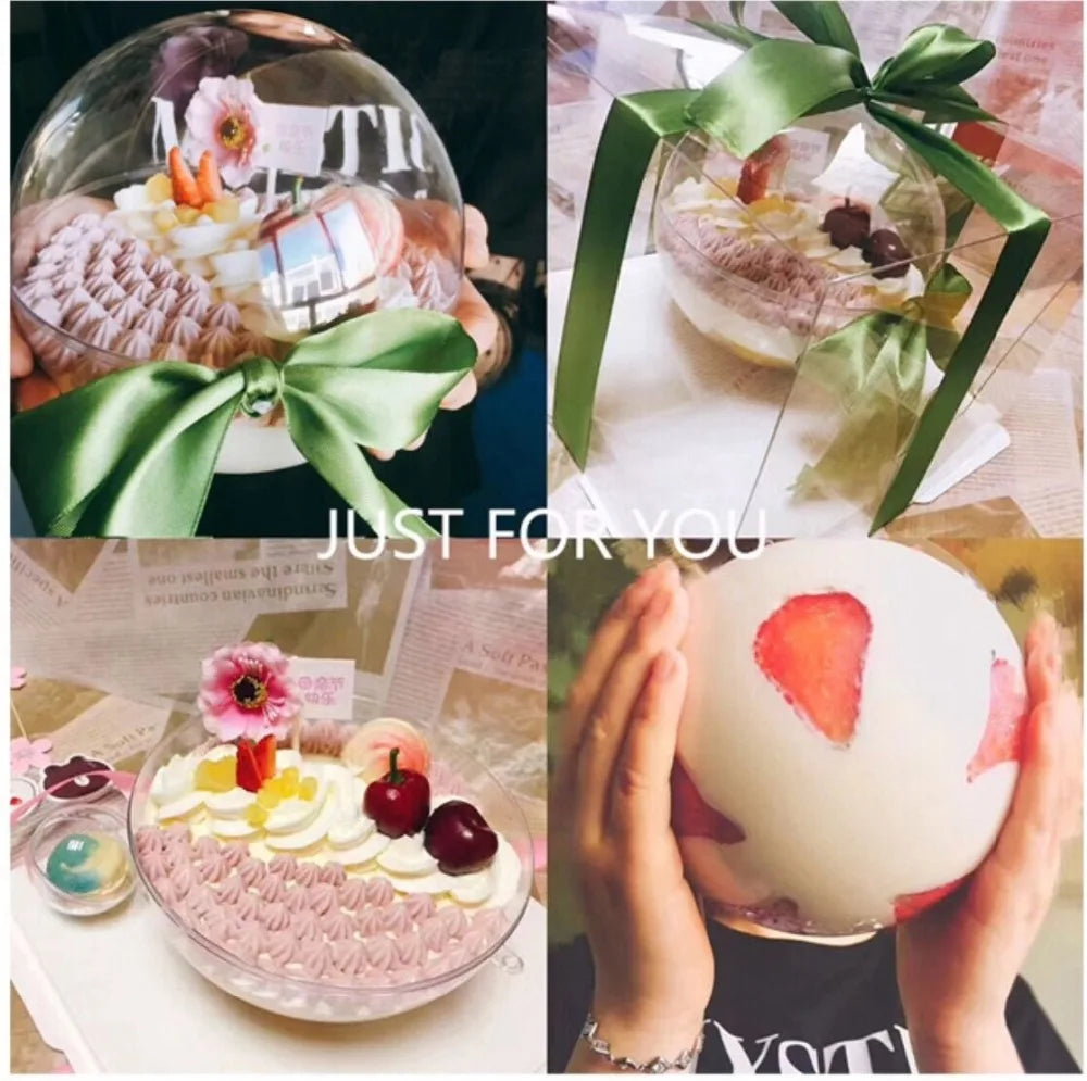 100Set Big16cm Acrylic Transparent Balls Clear Plastic for Wedding Candy Box Favors Gift Bag New Year Christmas Tree Wed Decor