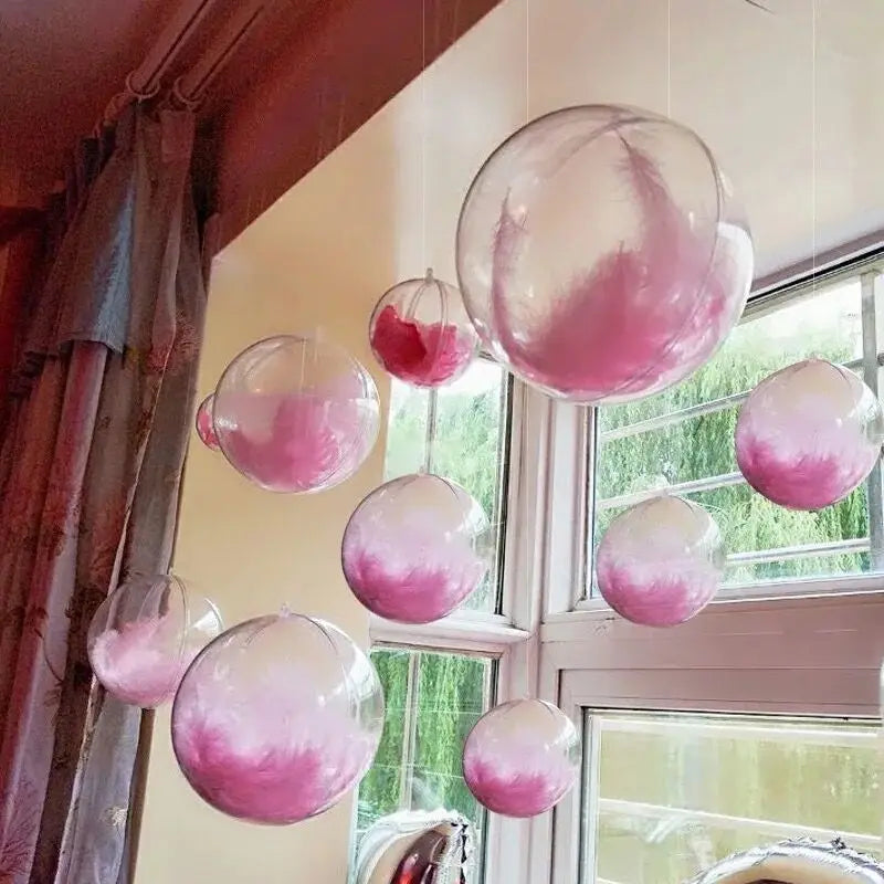 100Set Big16cm Acrylic Transparent Balls Clear Plastic for Wedding Candy Box Favors Gift Bag New Year Christmas Tree Wed Decor