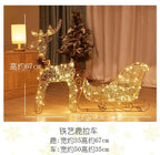 Christmas luminous wrought iron deer window decoration Christmas deer pull car with light gift box Christmas desktop bright