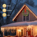 Christmas Wreath, Pre-Lit Artificial Christmas Garland Wreath with Red Bow Pine Cones Ball Ornaments, Remote Control LED Lights, Front Door Wall Window Holiday Decor for Home Party