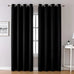 Blackout Thermal Curtains with Inner Lining, Noise Reduction Drapes for Bedroom Balcony Window, Thickened Privacy Shades