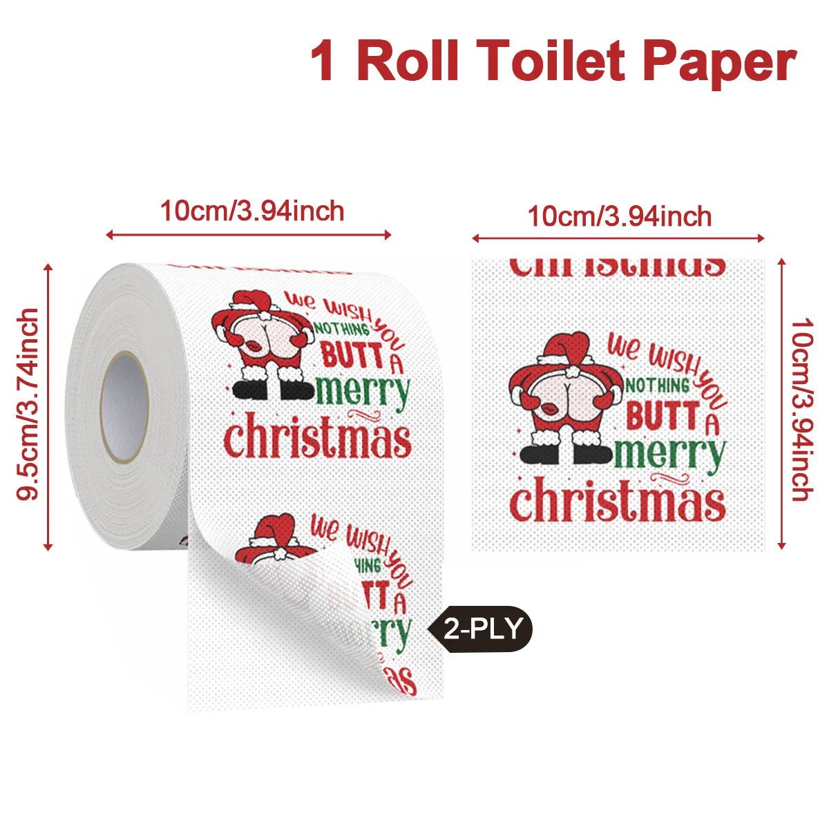 Merry Carousel Co. Toilet Roll Paper Merry Christmas