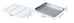 Flat Bottom 430 Stainless Steel Square Plate Oven Safe BBQ Grill Pan Drain Tray Oil Drip Rack Prep Plate for Roasting Grilling
