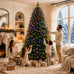 GAOMON 7.5 FT PE PVC Artificial Christmas Tree, Full Green Mixed Branches