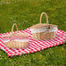 Handmade Wicker Picnic Basket With Handle Picnic Hamper Multi-Purpose Willow Woven Storage Box Outdoor Camping Fruit Basket