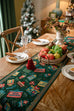 Christmas Snowflake Decoration Table Runner Jacquard Dining Cloth New Year Gift Winter Home Rustic Decor Bed Tail Flag Cover