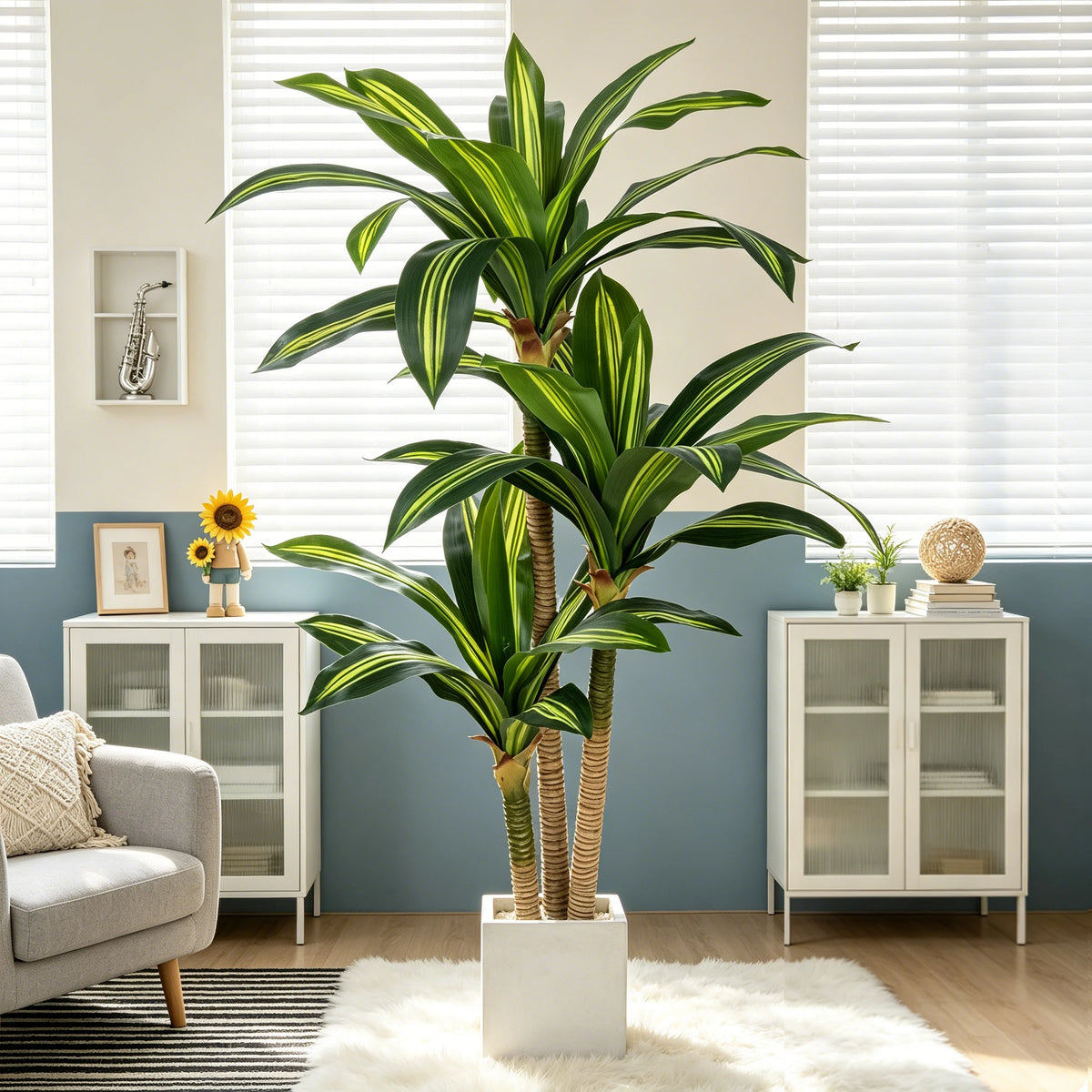 GardenGlow Artificial Dracaena Tree in Pot