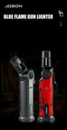 JOBON Strong Blue Flame Lighter 360° Inverted Ignition Rotatable Nozzle Safety Lock Design Inflatable Lighters