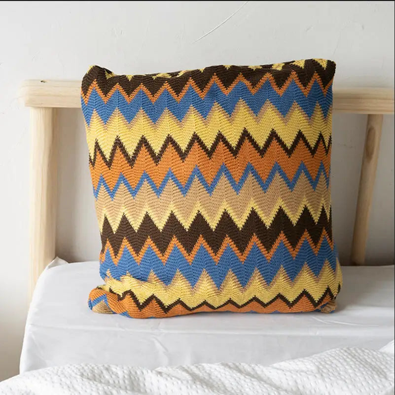 Bohemia Knitted Cushion Cover Soft Striped Pillow Case 45cm*45cm for Home Decoration Living Room Bed Room Pillow Cover Drop Ship