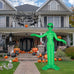 Decoración inflable de Halloween de 9 pies de altura, alienígena inflable para exteriores con luces LED integradas para decoraciones de jardín, patio y césped de Halloween