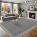 Large Indoor Area Rug, Soft Velvet Low Pile with Non-Slip Dotted Backing, Machine Washable Neutral Gray Textured Rug for Living Room Bedroom Modern Home Decor