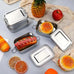 304 Stainless Steel 1200/2400ml Lunch Box Bento Box Metal Food Storage Container with Locking Clasp Suitable for Work and School