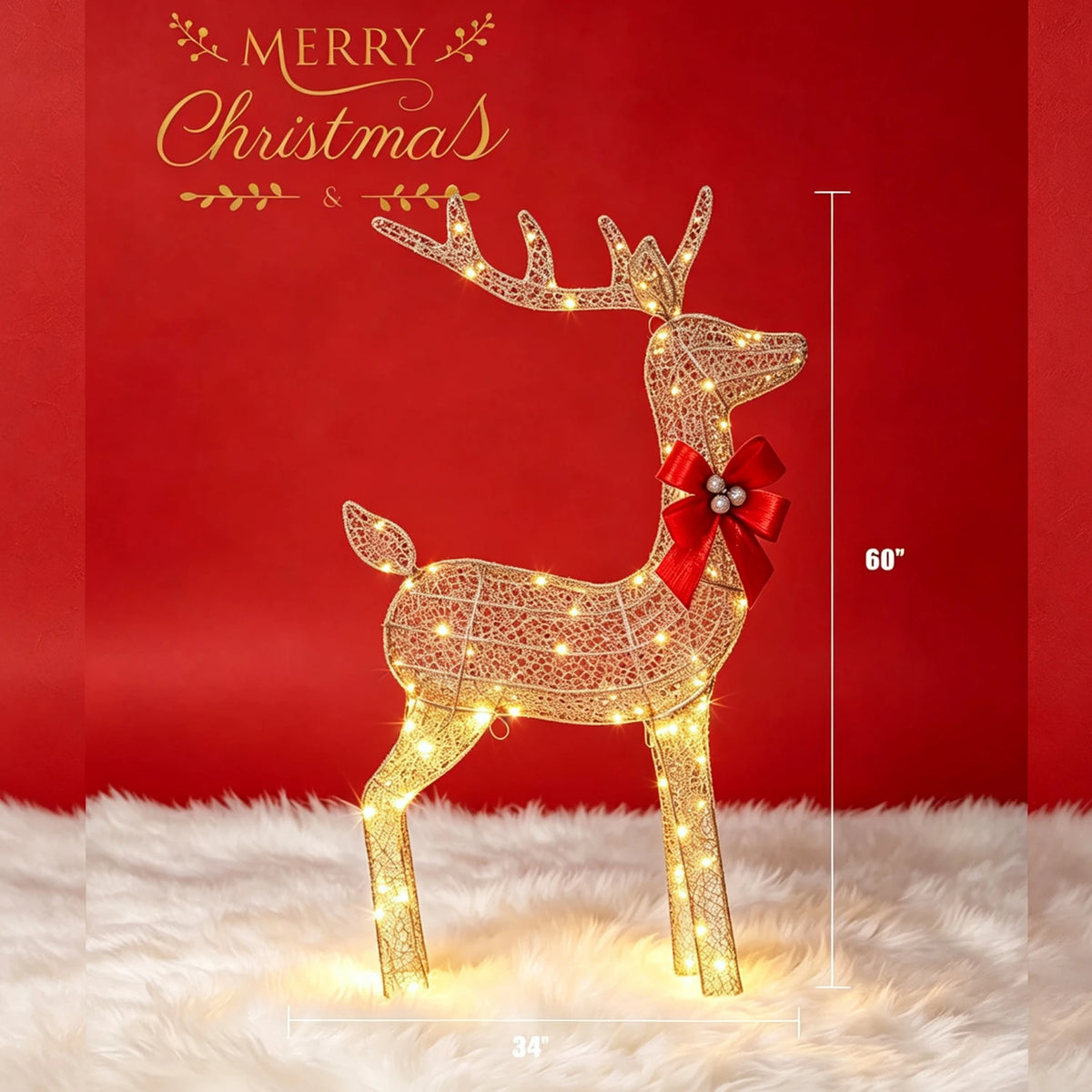 Merry Carousel Co. Glitter Reindeer