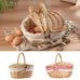 Handmade Wicker Picnic Basket With Handle Picnic Hamper Multi-Purpose Willow Woven Storage Box Outdoor Camping Fruit Basket