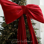 Fluffy velvet Christmas bows for background party room wall decorations Giant Christmas bows for Christmas tree decorations