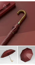 New Wooden Long Handle Luxury Umbrella Men Women, Outdoor 8 Bones Big Golf Rain Umbrella Windproof Strong, 120cm Diameter