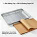 Flat Bottom 430 Stainless Steel Square Plate Oven Safe BBQ Grill Pan Drain Tray Oil Drip Rack Prep Plate for Roasting Grilling