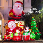 6FT Christmas Inflatables Roof Outdoor Decorations Climbing Santas Funny Hanging Santa Inflatable with Gift Bag for Window Eaves