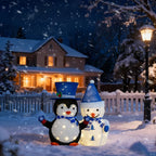 Xmas Gift LED Snowman Santa Claus Ornament with 100 Warm White LED Lights for Xmas Outdoor Indoor Decor Lighted Holiday Displays Christmas Tree Light Hanging Home Decor