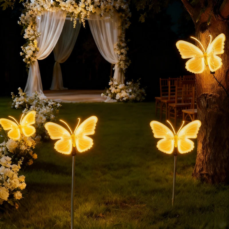 Automatic Opening LED Butterflies for Wedding Decor, Romantic Magical Light Up Wings for Party Christmas Festival Decoration