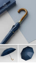 New Wooden Long Handle Luxury Umbrella Men Women, Outdoor 8 Bones Big Golf Rain Umbrella Windproof Strong, 120cm Diameter