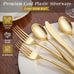 300-Piece Gold Plastic Silverware Set - Heavy Duty Disposable Cutlery, Includes 100 Forks, 100 Spoons & 100 Knives, Ideal for Parties, Baby Showers, Weddings, and Birthdays
