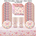 Butterfly Disposable Tableware Set Paper Plate Cup Napkins Pink Butterfly Birthday Party Decoration Baby Shower Wedding Supplies