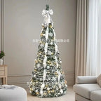 New 210cm/7ft Foldable Pre-Decorated Christmas Tree Pop-Up Festive Decoration Home Decor Portable Christmas Tree