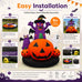 Giant 8m/26ft Inflatable Halloween Pumpkin 3-Story High with Fan - Oxford Cloth Skeleton Man Costume for Outdoor Decoration