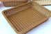Hand-Woven Imitation Rattan Basket, Rectangular Storage Box, Fruit Snack Bread Cosmetic Organizer for Home Kitchen
