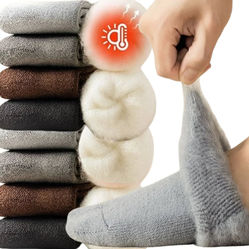Men's Fleece-Lined Thermal Socks – Cashmere-Feel Winter Boot Socks for Cold Weather