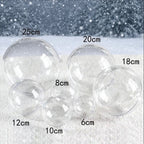 100Set Big16cm Acrylic Transparent Balls Clear Plastic for Wedding Candy Box Favors Gift Bag New Year Christmas Tree Wed Decor