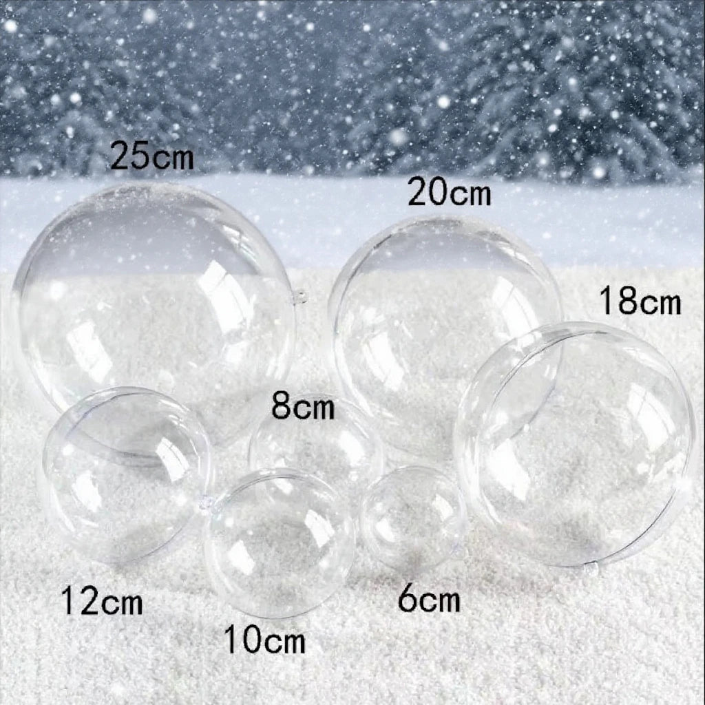100Set Big16cm Acrylic Transparent Balls Clear Plastic for Wedding Candy Box Favors Gift Bag New Year Christmas Tree Wed Decor