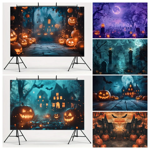 Halloween Backdrop Party Decoration Photo Banner Photography Background Props for Halloween Night Party Decoration Supplies