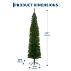 Slim Pencil Prelit Christmas Tree With Warm White Lights PVC Artificial Tree For Small Spaces Home Holiday Indoor Decoration