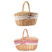 Handmade Wicker Picnic Basket With Handle Picnic Hamper Multi-Purpose Willow Woven Storage Box Outdoor Camping Fruit Basket