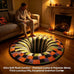 3D Halloween Rug, Skeleton Vortex Quilted Round Rugs