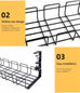 Under Table Storage Rack Metal Cable Management Tray Home Office Desk Wire Organizer No Punching Kitchen Storage Accessories
