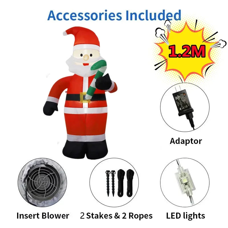 5FT 1.5M Christmas Inflatables Lifting Santa Claus with Cover Up and Down Outdoor Blow Up Xmas Decoration 2026 Party Yard Decor